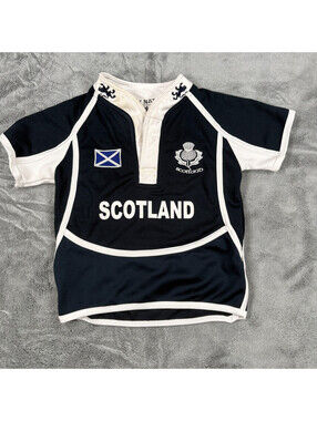 Ruby Nations Scotland Rugby Shirt Youth 12 Yrs Navy White Thistle Flag Jersey